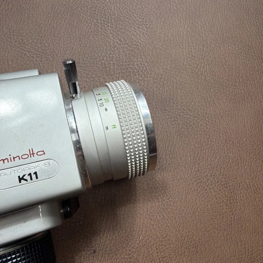 VTG Minolta Autopak-8 K11 Super 8 Movie Camera Rokkor 8.4-50mm f/1.8 Untested